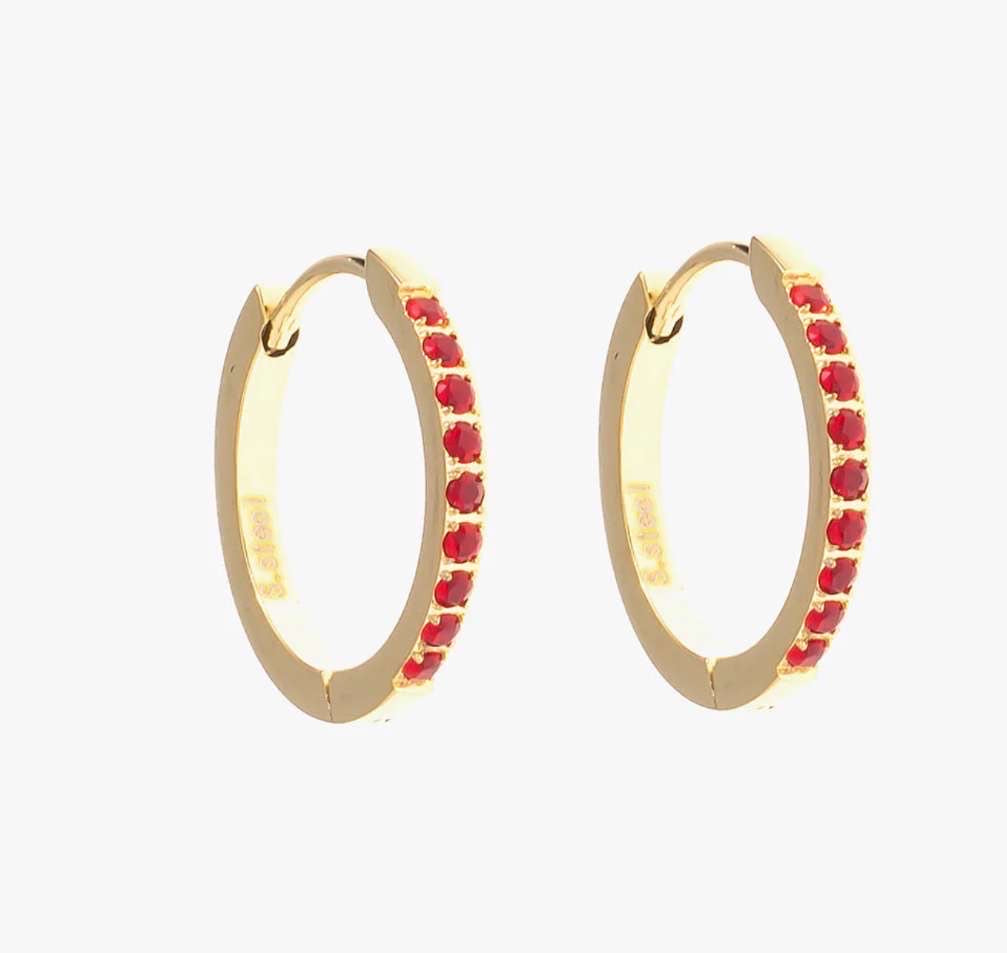 Hoop earrings with zircons