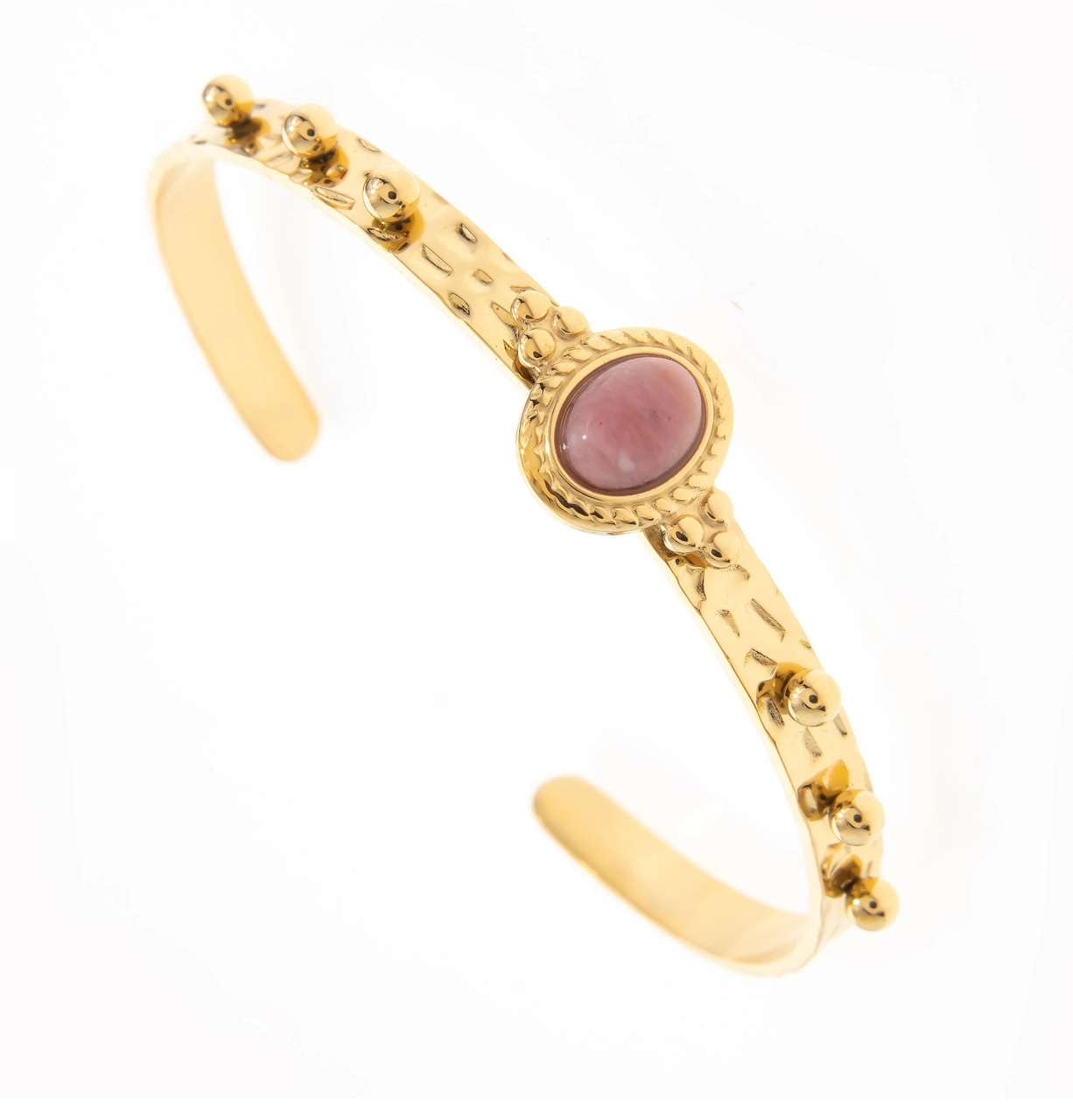 Gold plated bracelet with stone