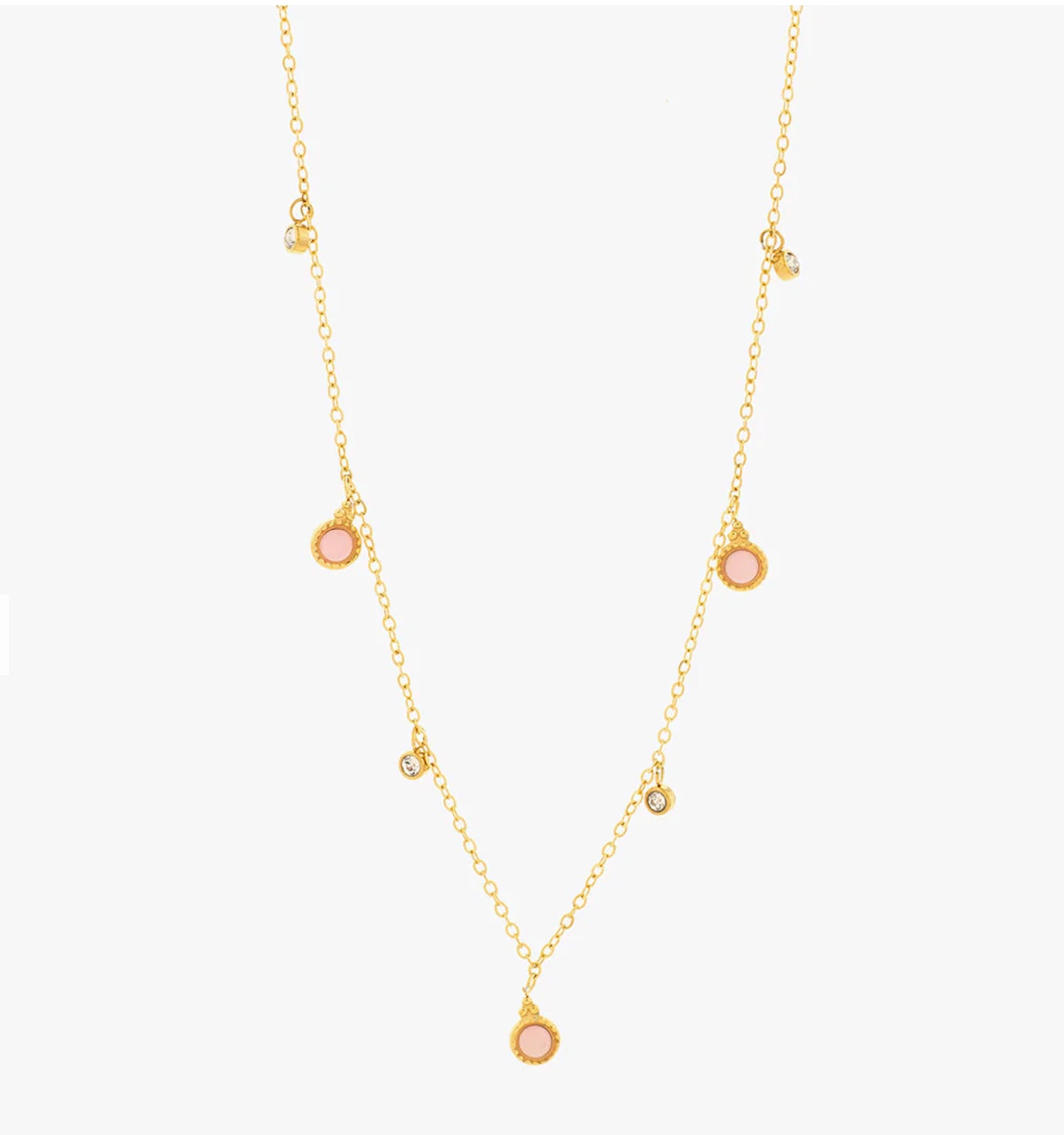 Gold plated necklace with natural stones