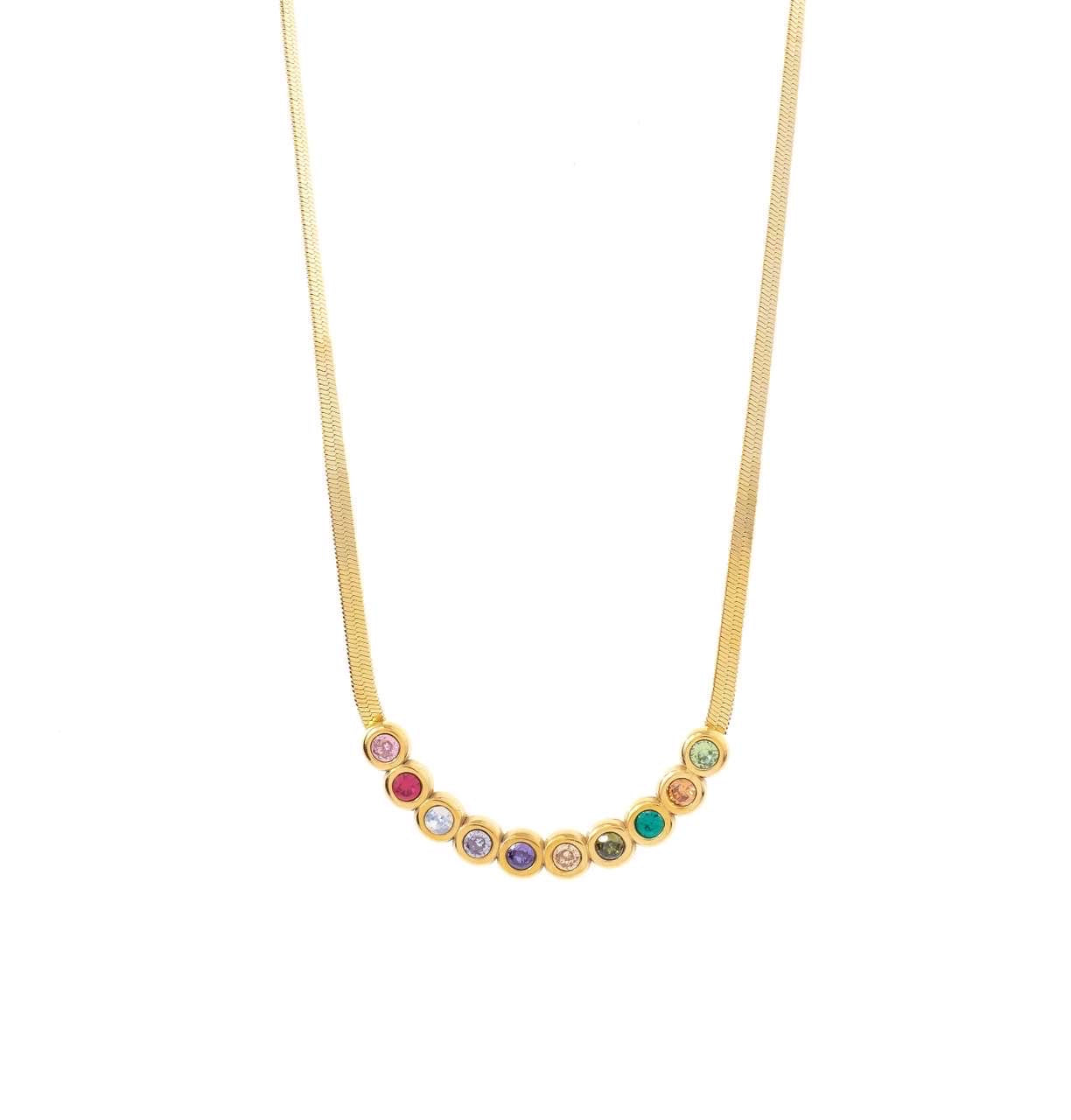 Stone necklace - gold plated
