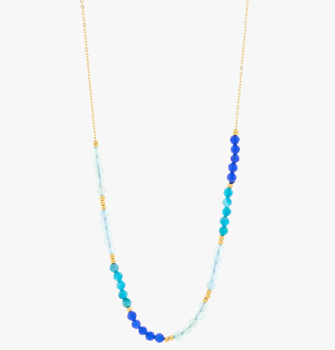 Gold plated , blue crystal beaded