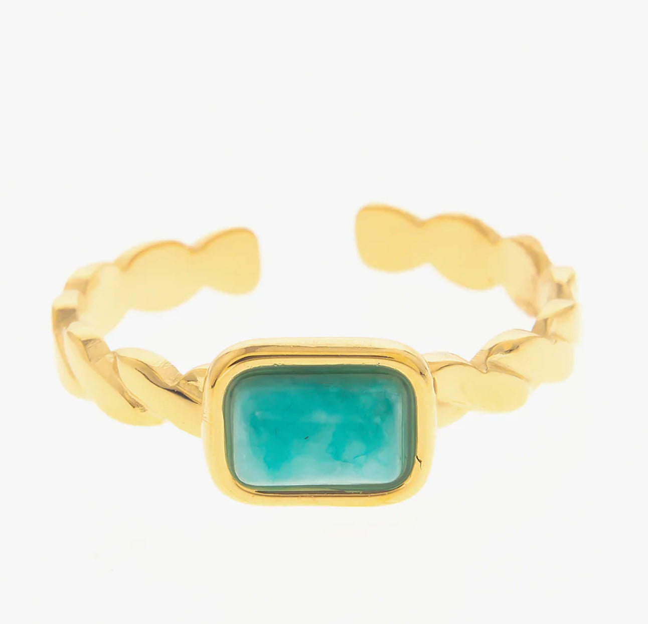 Turquoise gem stone gold plated ring